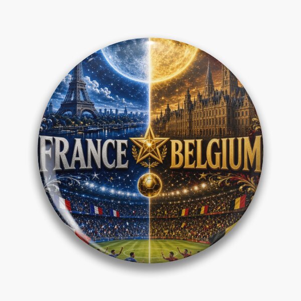 Item preview, France Belgium travel/ soccer illustration fan art / Paris to Brussels travel art designed and sold by Nexus Space.