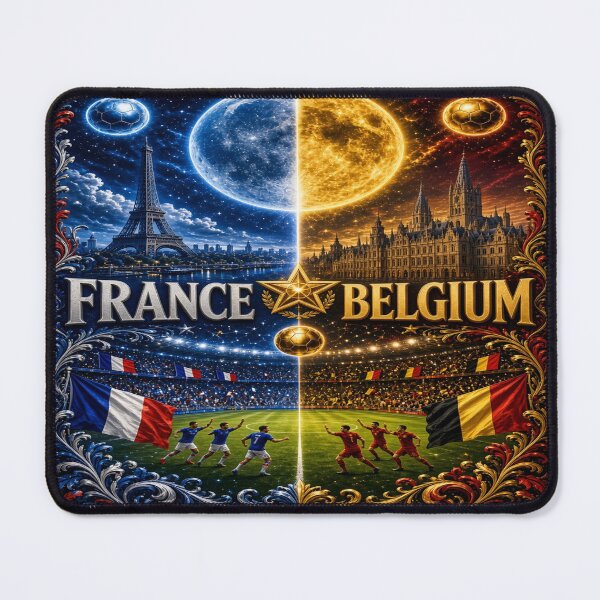 Item preview, France Belgium travel/ soccer illustration fan art / Paris to Brussels travel art designed and sold by Nexus Space.