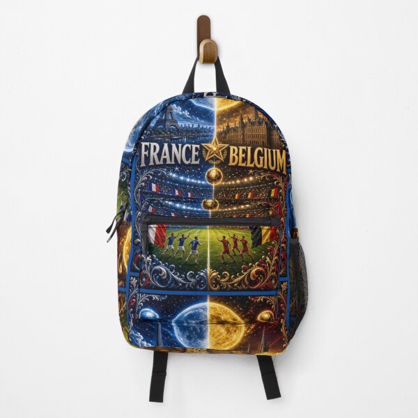 Item preview, France Belgium travel/ soccer illustration fan art / Paris to Brussels travel art designed and sold by Nexus Space.
