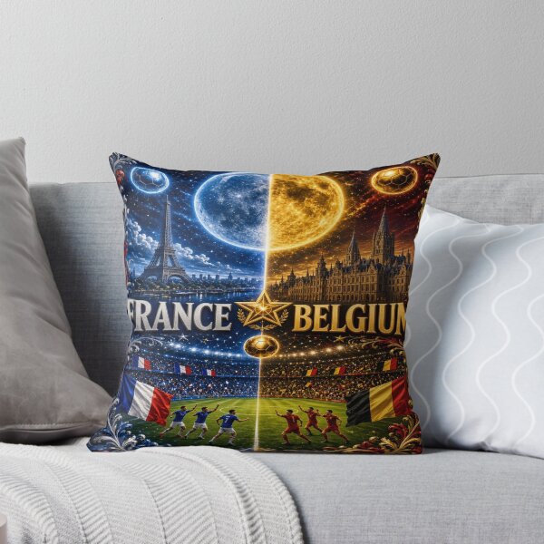 Item preview, France Belgium travel/ soccer illustration fan art / Paris to Brussels travel art designed and sold by Nexus Space.