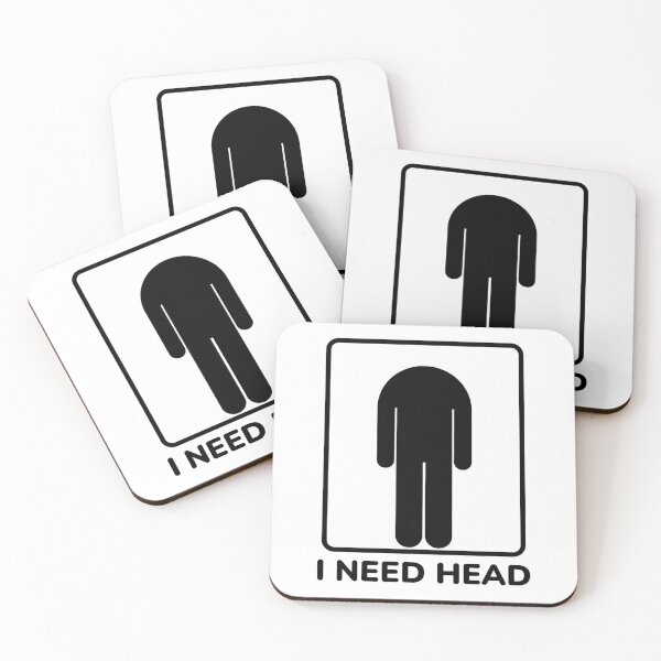 Item preview, I Need Head - Funny Cheeky Humor Adult Joke Innuendo Bold Statement designed and sold by Shape Snip Studio.