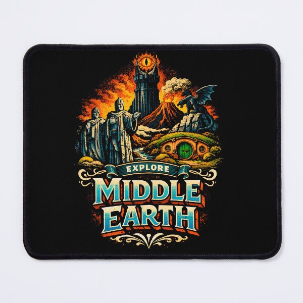 Item preview, Explore Middle Earth – Vintage Travel Poster Graphic Tee designed and sold by Overlord Kingdom.