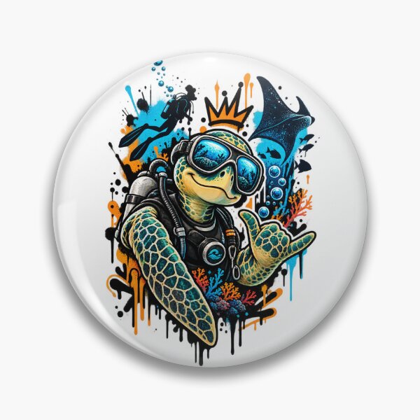 Item preview, Scuba Turtle Diver – Urban Ocean Character Art designed and sold by RAX Mirth Studio.