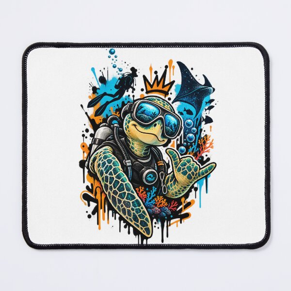 Item preview, Scuba Turtle Diver – Urban Ocean Character Art designed and sold by RAX Mirth Studio.