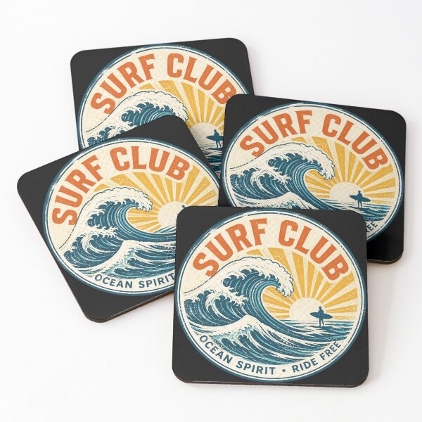 Item preview, Vintage Surf Club Ocean Wave Retro Surfer Sunset Beach Design designed and sold by limos.