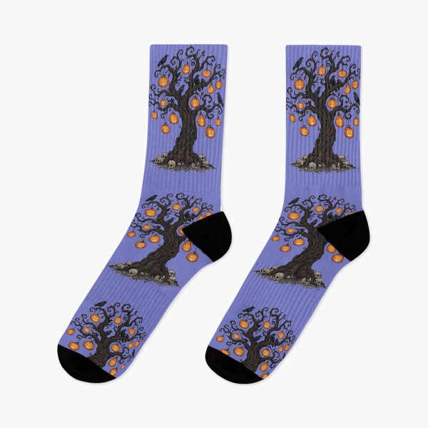 Item preview, Spooky Halloween Tree with Jack O Lanterns and Ravens Creepy Dark Fantasy Art designed and sold by Evelashop.