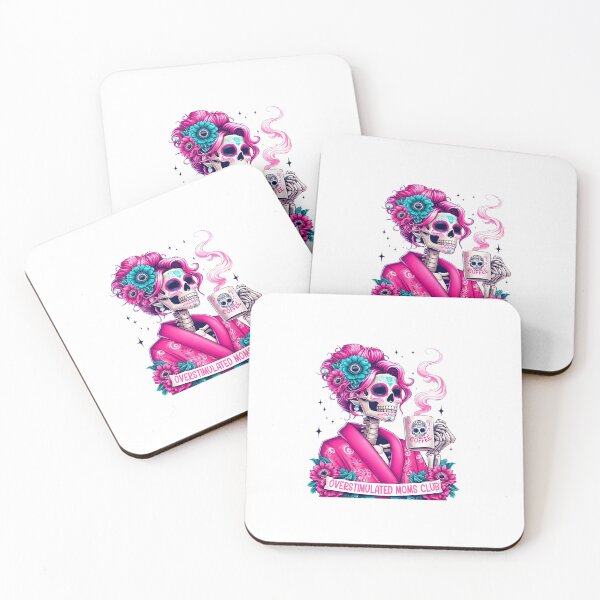Item preview, Overstimulated Moms Club Sugar Skull Coffee Halloween  designed and sold by Krasnovaovaova.