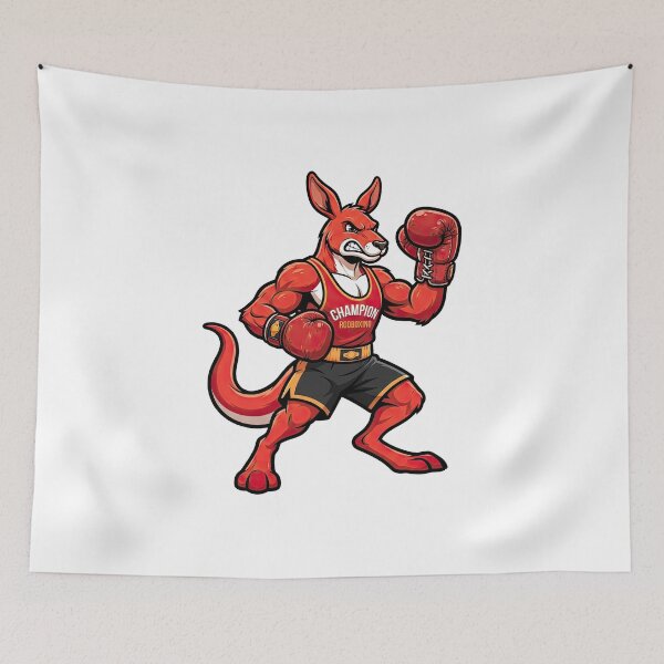 Item preview, Boxing Kangaroo Champion Mascot Illustration Art designed and sold by Rahat3344.