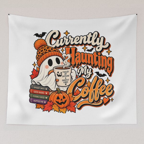 Item preview, Currently Haunting My Coffee – Cute Ghost Halloween Coffee Lover designed and sold by justsuestudio.