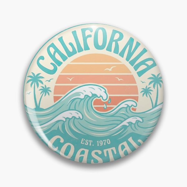 Item preview, Vintage California Coastal Surf Sunset Badge Art designed and sold by Rahat3344.