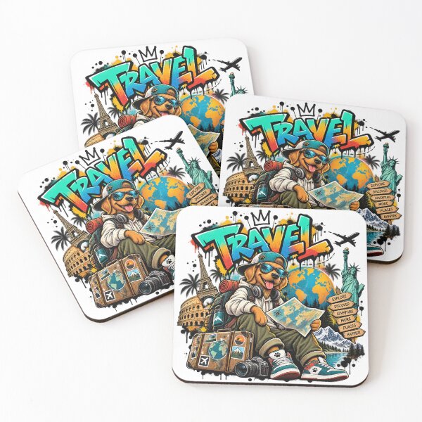 Item preview, Global Travel Dog Graffiti – Adventure Street Art designed and sold by RAX Mirth Studio.