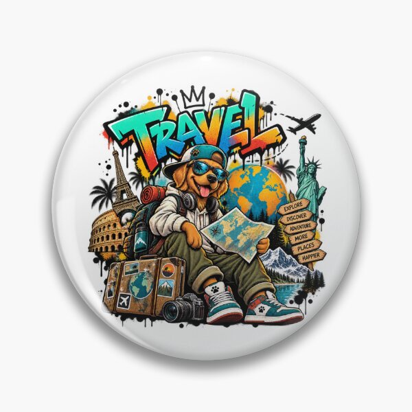 Item preview, Global Travel Dog Graffiti – Adventure Street Art designed and sold by RAX Mirth Studio.