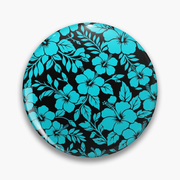 Item preview, Vibrant Neon Blue Tropical Hibiscus Pattern designed and sold by Owcomm.