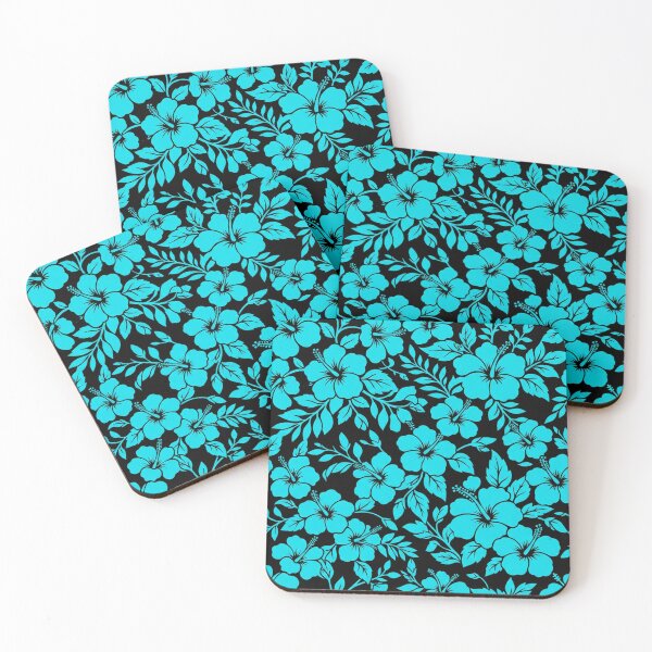 Item preview, Vibrant Neon Blue Tropical Hibiscus Pattern designed and sold by Owcomm.