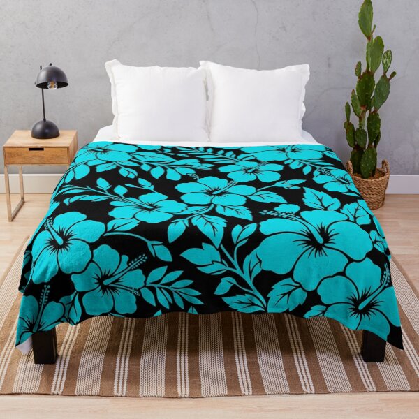Item preview, Vibrant Neon Blue Tropical Hibiscus Pattern designed and sold by Owcomm.