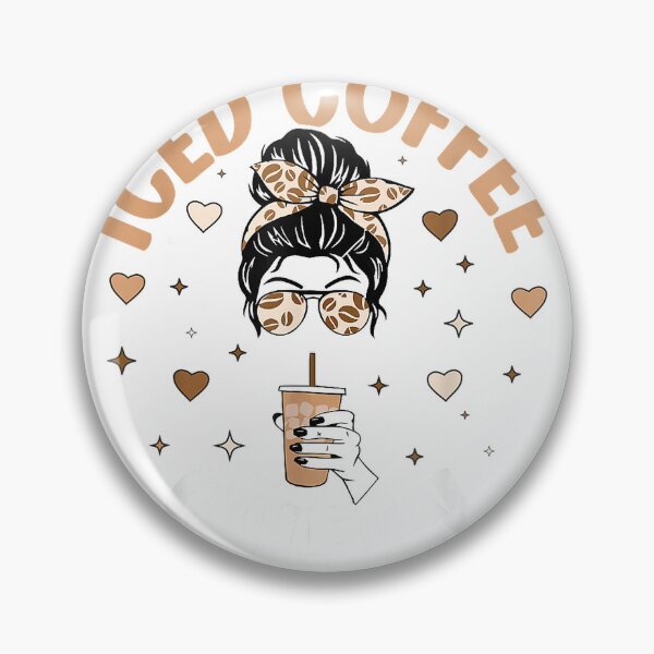 Item preview, Iced Coffee Queen Women Messy Bun Cold Brew Coffee Quote T-Shirt designed and sold by NERD-AI.