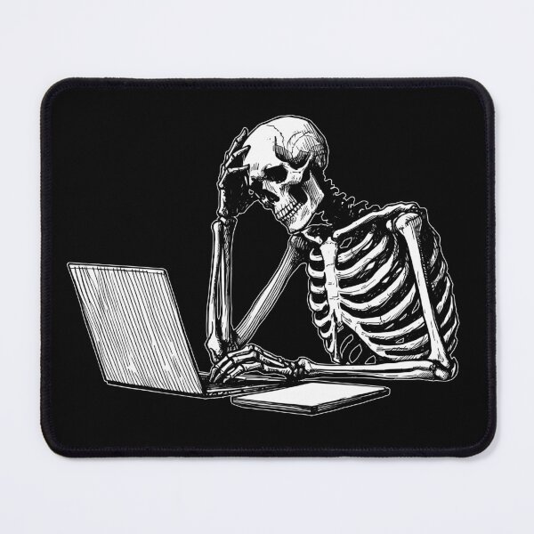 Item preview, Tired Skeleton Sending an Email designed and sold by Lady-K-.