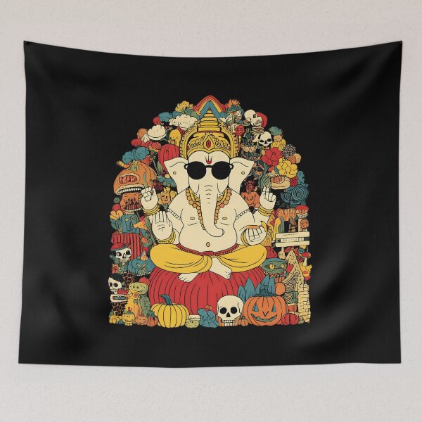 Item preview, Cool Elephant Halloween Archway Blessing Pumpkin Skull Pop Art designed and sold by PANNARUK THAILAND.