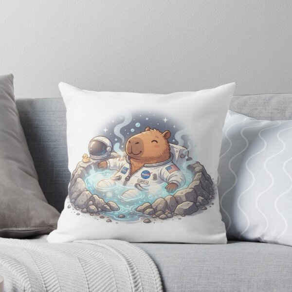 Item preview, Astronaut Capybara Relaxing in Moon Crater Hotspring designed and sold by Rahat3344.