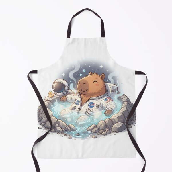Item preview, Astronaut Capybara Relaxing in Moon Crater Hotspring designed and sold by Rahat3344.