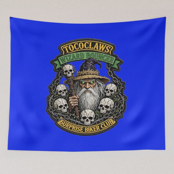 Item preview, Wizard Bouncer Straw Hat Sorcerer | Surprise Biker Club Patch Graphic designed and sold by TOCOCLAWS.