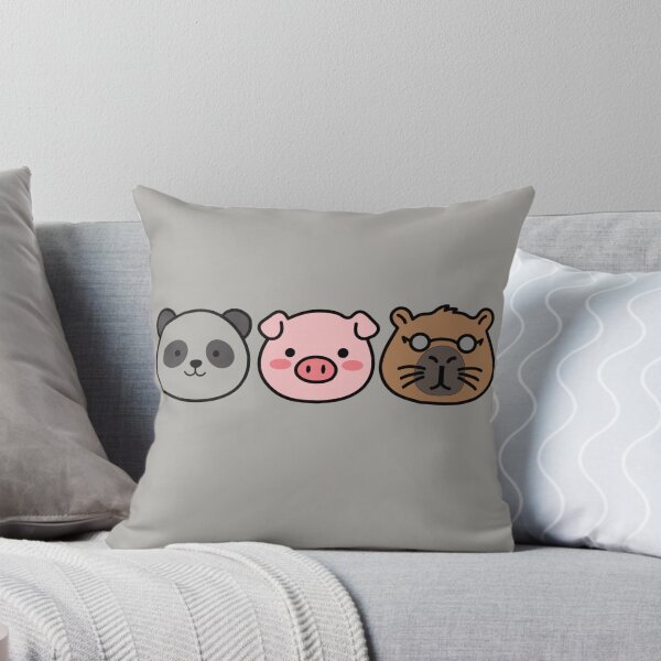 Aperçu de l'œuvre Escouade d'animaux mignons Kawaii - Panda, cochon et capybara créée et vendue par Chonkibao.
