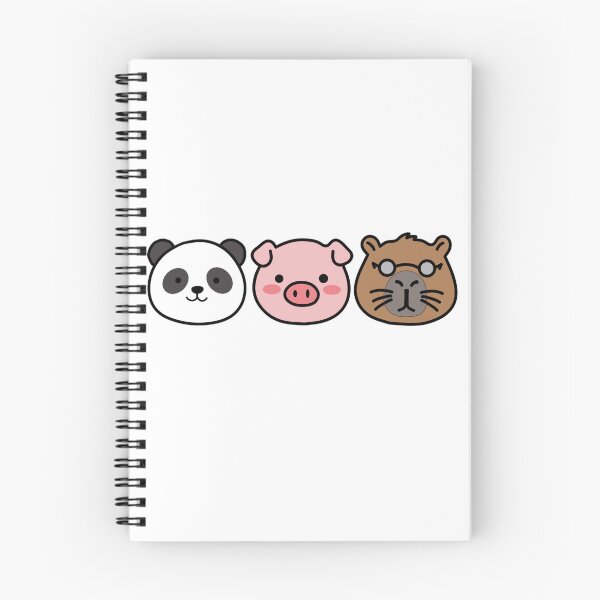 Item preview, Lindo escuadrón de animales Kawaii: panda, cerdo y carpincho designed and sold by Chonkibao.