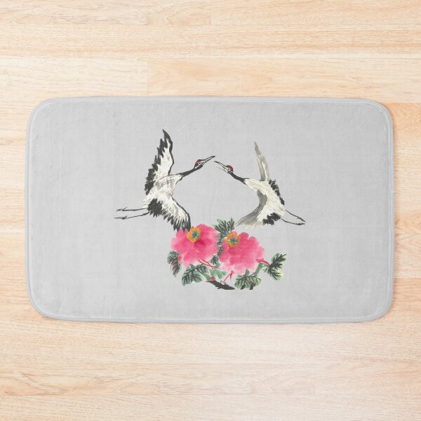 Item preview, Dancing Cranes and Peonies | East Asian Brush Art Print designed and sold by HiddenJadeArtStudio.