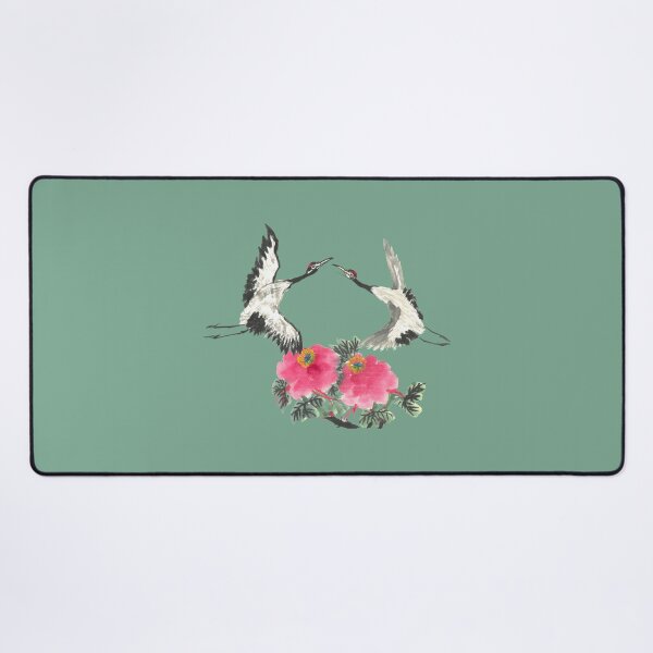 Item preview, Dancing Cranes and Peonies | East Asian Brush Art Print designed and sold by HiddenJadeArtStudio.