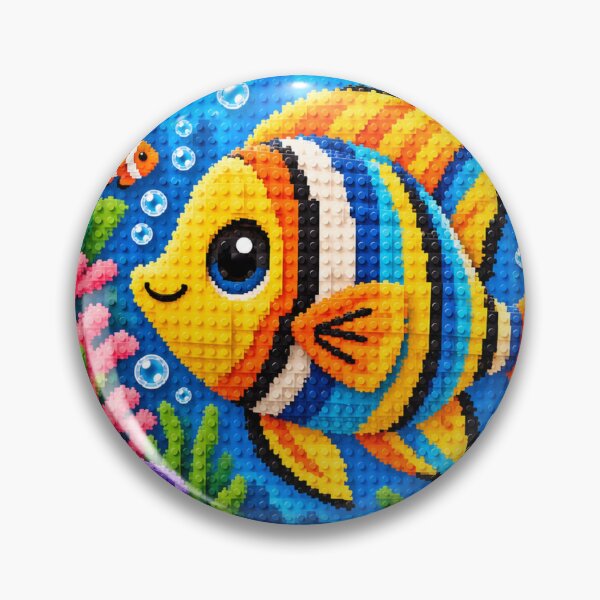 Item preview, Tropical Fish Garden – Colorful Building Block Underwater Mosaic Art designed and sold by WildWhimsy Art.