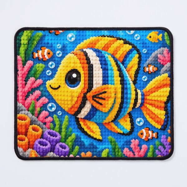 Item preview, Tropical Fish Garden – Colorful Building Block Underwater Mosaic Art designed and sold by WildWhimsy Art.