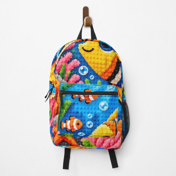 Item preview, Tropical Fish Garden – Colorful Building Block Underwater Mosaic Art designed and sold by WildWhimsy Art.