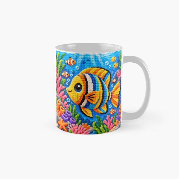 Item preview, Tropical Fish Garden – Colorful Building Block Underwater Mosaic Art designed and sold by WildWhimsy Art.