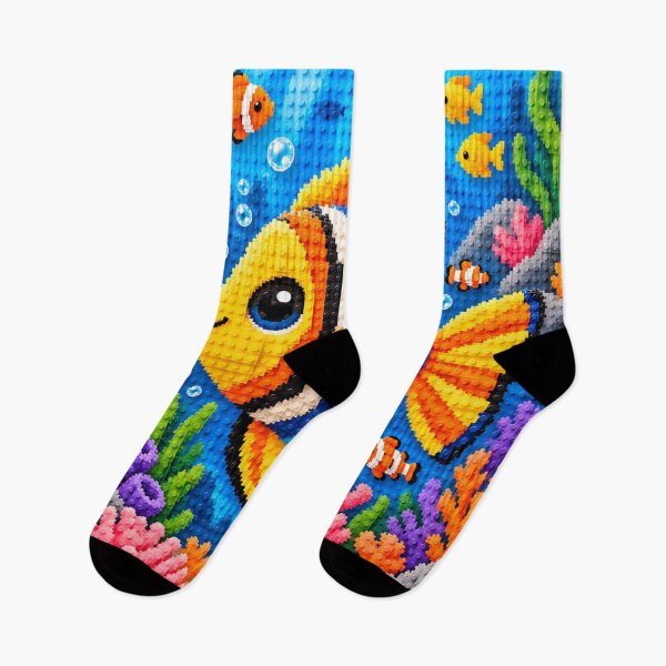 Item preview, Tropical Fish Garden – Colorful Building Block Underwater Mosaic Art designed and sold by WildWhimsy Art.