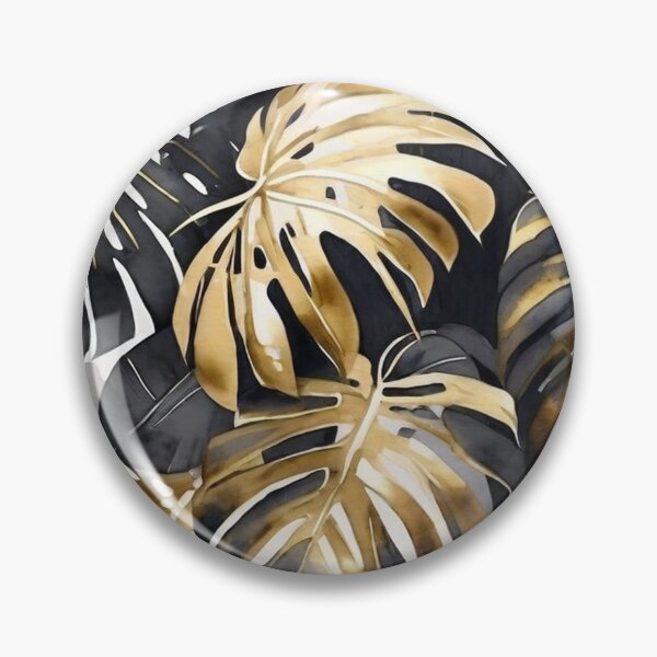 Item preview, Black and Gold Monstera on Cream designed and sold by BeachWhisper.