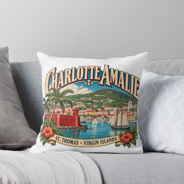 Item preview, Charlotte Amalie St. Thomas – Vintage Virgin Islands Travel Poster designed and sold by Past in Threads.