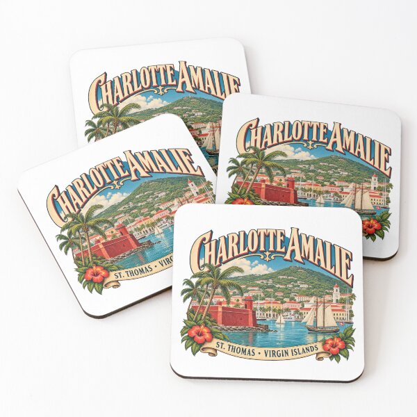 Item preview, Charlotte Amalie St. Thomas – Vintage Virgin Islands Travel Poster designed and sold by Past in Threads.