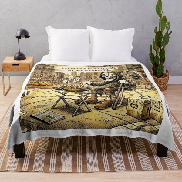 Item preview, Grim Reaper's NYC Block Party BBQ - Dark Humor Art designed and sold by OmniaGlobal.
