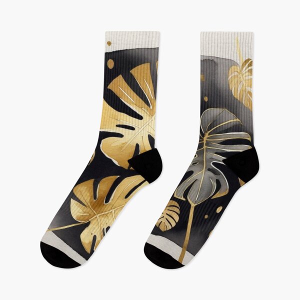 Item preview, Minimal Gold Monstera on Ink Wash designed and sold by BeachWhisper.