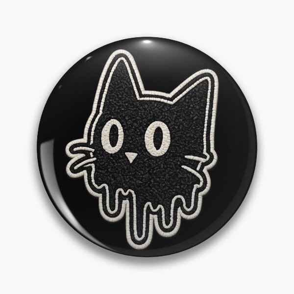 Item preview, Melting Black Cat – Cute Spooky Gothic Embroidered Patch designed and sold by Abidel.