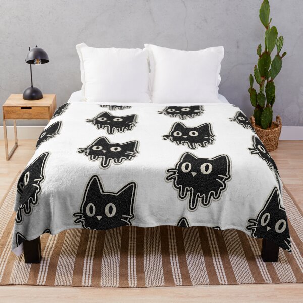 Item preview, Melting Black Cat – Cute Spooky Gothic Embroidered Patch designed and sold by Abidel.