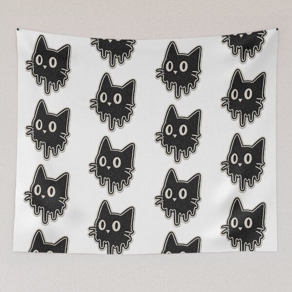 Item preview, Melting Black Cat – Cute Spooky Gothic Embroidered Patch designed and sold by Abidel.