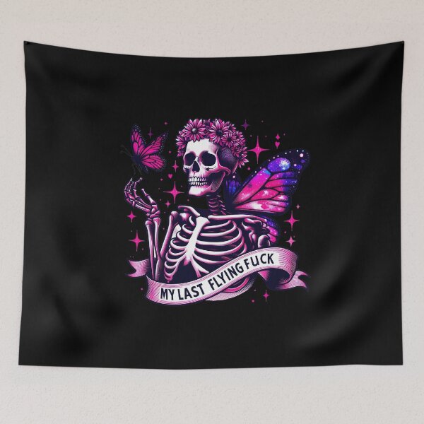 Item preview, Floral Butterfly Skeleton with Sarcastic Quote designed and sold by Krasnovaovaova.