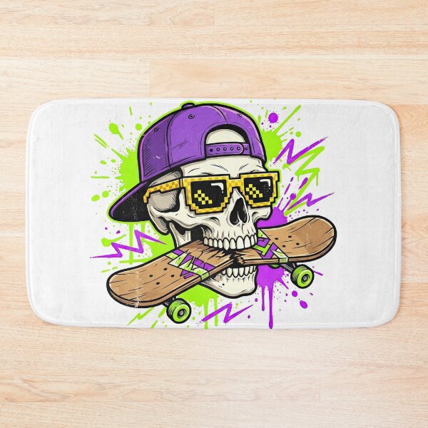 Item preview, Cool Skater Skull Biting Broken Skateboard Graffiti designed and sold by Rahat3344.