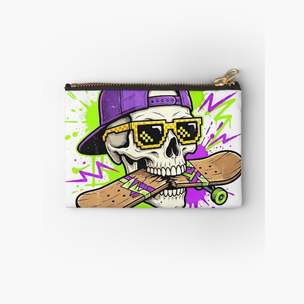 Item preview, Cool Skater Skull Biting Broken Skateboard Graffiti designed and sold by Rahat3344.