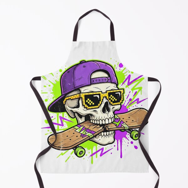 Item preview, Cool Skater Skull Biting Broken Skateboard Graffiti designed and sold by Rahat3344.