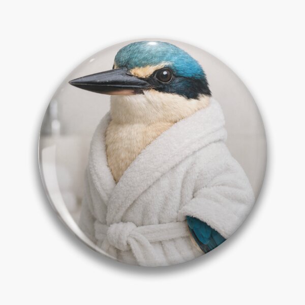 Item preview, Sacred Kingfisher White Bathrobe designed and sold by Sillytoe.