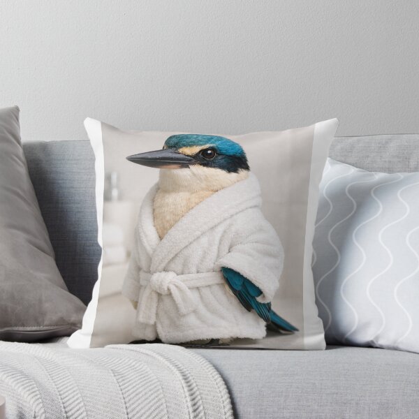 Item preview, Sacred Kingfisher White Bathrobe designed and sold by Sillytoe.