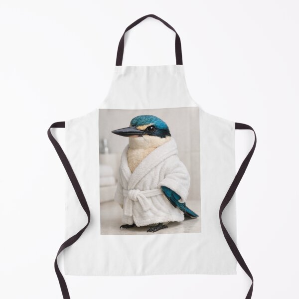 Item preview, Sacred Kingfisher White Bathrobe designed and sold by Sillytoe.
