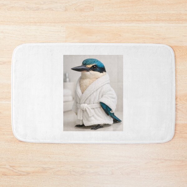 Item preview, Sacred Kingfisher White Bathrobe designed and sold by Sillytoe.